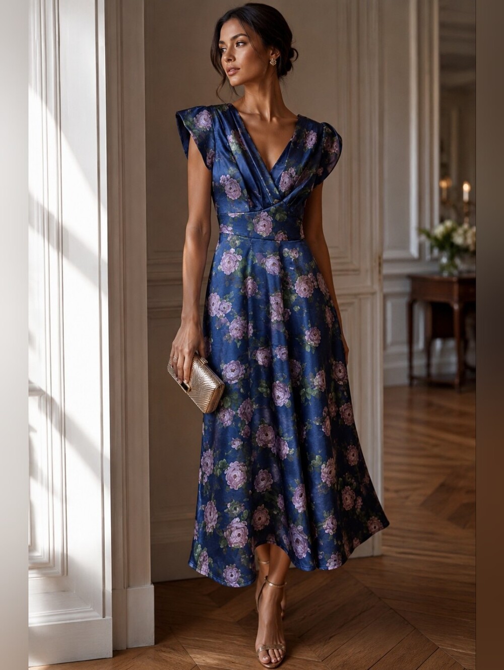 Theia Blue A-line Dress